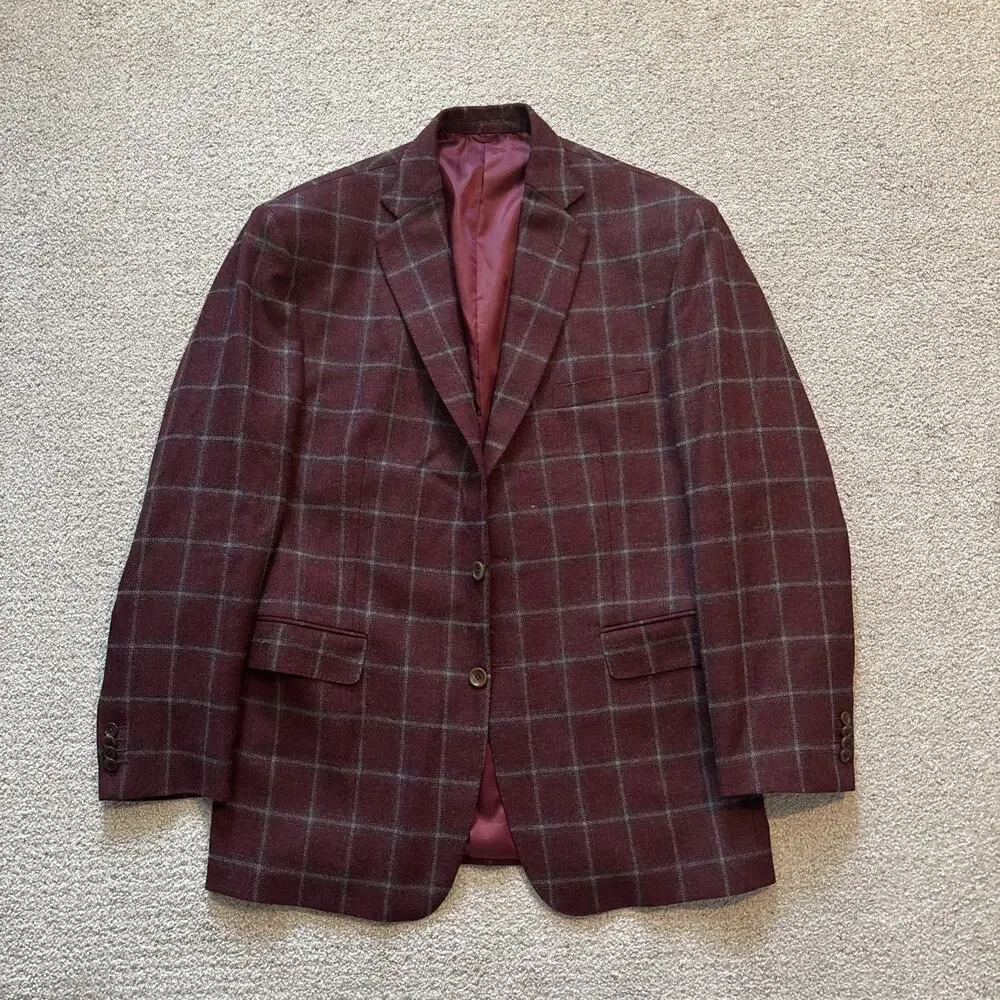 John Cena David Alan Dormeuil Woodland Blazer Mens Wool Two Button England Red